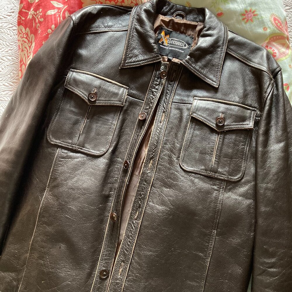 Xelement Advanced Motorcycle Gear XL Leather Jacket Vintage, Excellent Condition